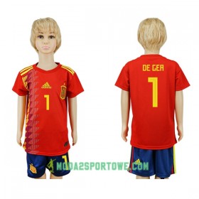 Koszulka Hiszpania De Gea 1 Dziecięcy Mistrzostwa Świata 2018 Domowe Stroje Piłkarskie